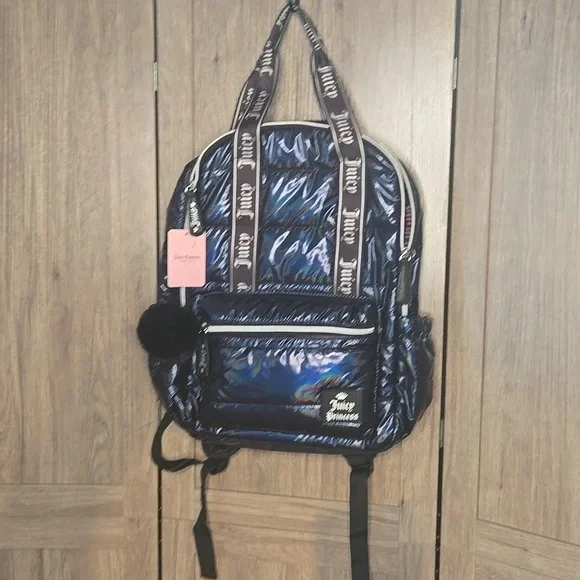 Juicy Couture Navy Backpack School Travel - Picture 2 of 10